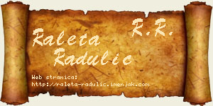 Raleta Radulić vizit kartica